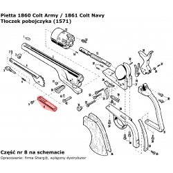 Tłoczek pobojczyka rewolwer Pietta 1860 Colt Army .44 (1571)