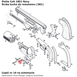 Śruba kurka Pietta Colt Navy 1851, Army 1860, Navy 1861 (381)