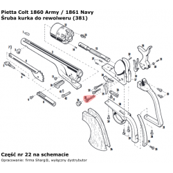 Śruba kurka Pietta Colt Navy 1851, Army 1860, Navy 1861 (381)