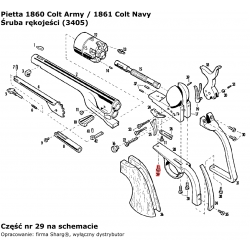 Śruba rękojeści 1836 Colt Paterson, 1851 Colt Navy, 1860 Colt Army, 1858 Remington (3405)