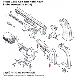 Śruba rękojeści 1836 Colt Paterson, 1851 Colt Navy, 1860 Colt Army, 1858 Remington (3405)