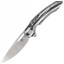 Nóż Bestech Ornetta Black/White Carbon Fiber/G10, Stonewashed Satin N690 by Kombou (BL02C)