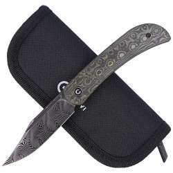 Nóż CIVIVI Appalachian Drifter Yellow G10 / Rose Pattern Carbon Fiber, Black Damascus (C2015DS-3)