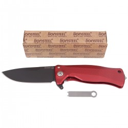 Nóż LionSteel SR11A Red Aluminium, Black Sleipner by Molletta (SR11A RB)