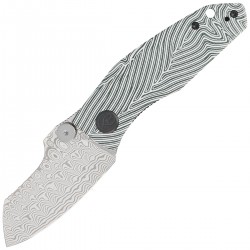 Nóż Kubey Knife Monsterdog White/Green G10, Damascus by Dmitry Osarenko (KU337E)