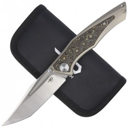 Nóż Bestech Togatta Light Bronze Titanium/Damascus Copper Carbon Fiber, Satin Flat Satin M390 by Koens Craft (BT2102G)