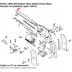 Muszka na jaskółczy ogon rewolwer Pietta 1858 Remington New Model Army / Navy (3501)