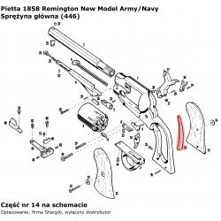 Sprężyna główna rewolwer Pietta 1858 Remington New Model Army / Navy (446)