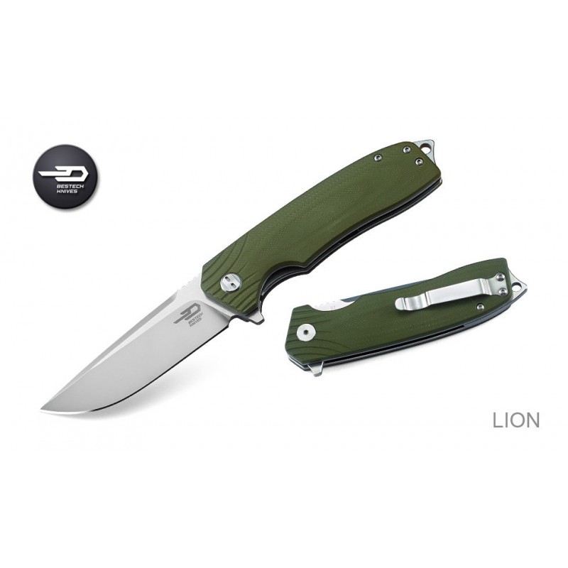 Nóż Bestech Lion Olive G10, Satin D2 (BG01B)