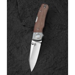 Nóż Bestech Tonic Natural Canvas Micarta / Titanium, Satin M390 by Colin Maisonpierre (BT2204B)