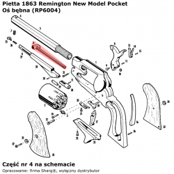 Oś bębna Pietta 1863 Remington Pocket (RP6004)