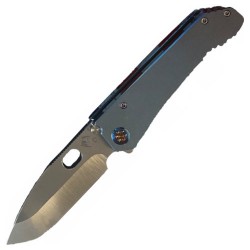 Nóż Medford 187 DP Titanium Blue, Tumbled Sain  D2 by Greg Medford