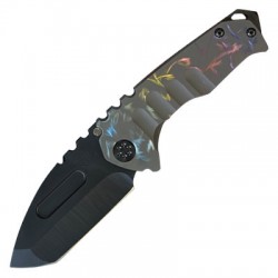 Nóż Medford Praetorian Genesis T Tanto Bead Blasted/Gray Titanium ''Rainbow Birds of Paradise'', Black PVD S45VN by Greg Medford