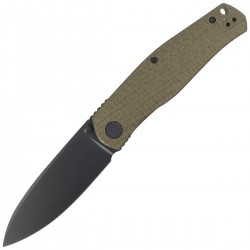 Nóż Civivi Sokoke Green Burlap Micarta, Black Stonewashed 14C28N by Ray Laconico (C22007-2)