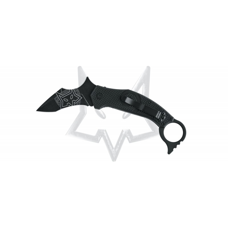 Nóż karambit FOX Moa Black G10, Black Stonewashed N690Co by Jared Wihongi (FX-653)