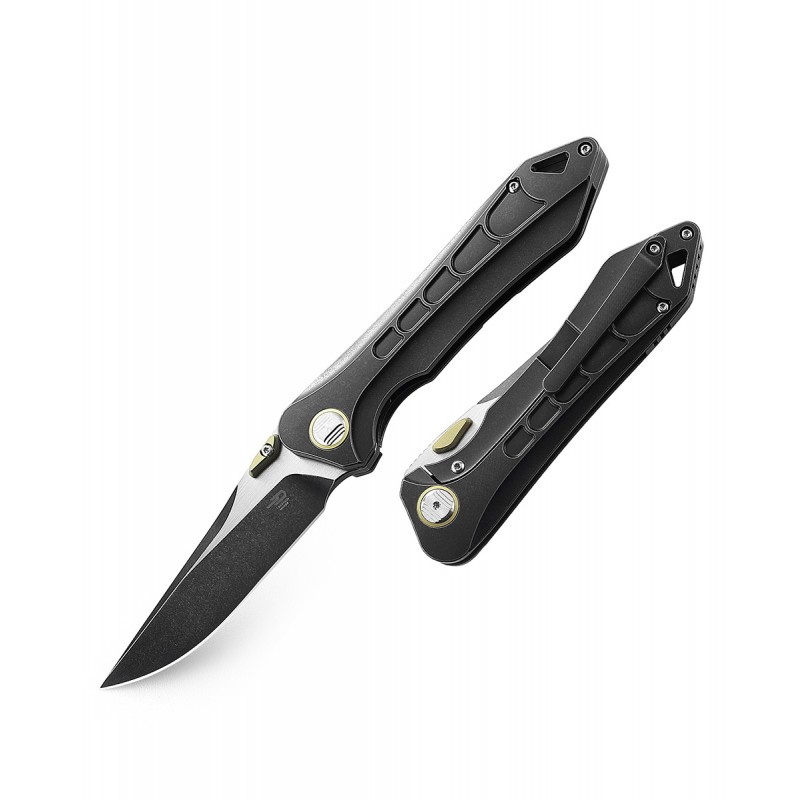 Nóż składany Bestech Supersonic Black Titanium, Black Stonewashed / Satin CPM S35VN (BT1908A)