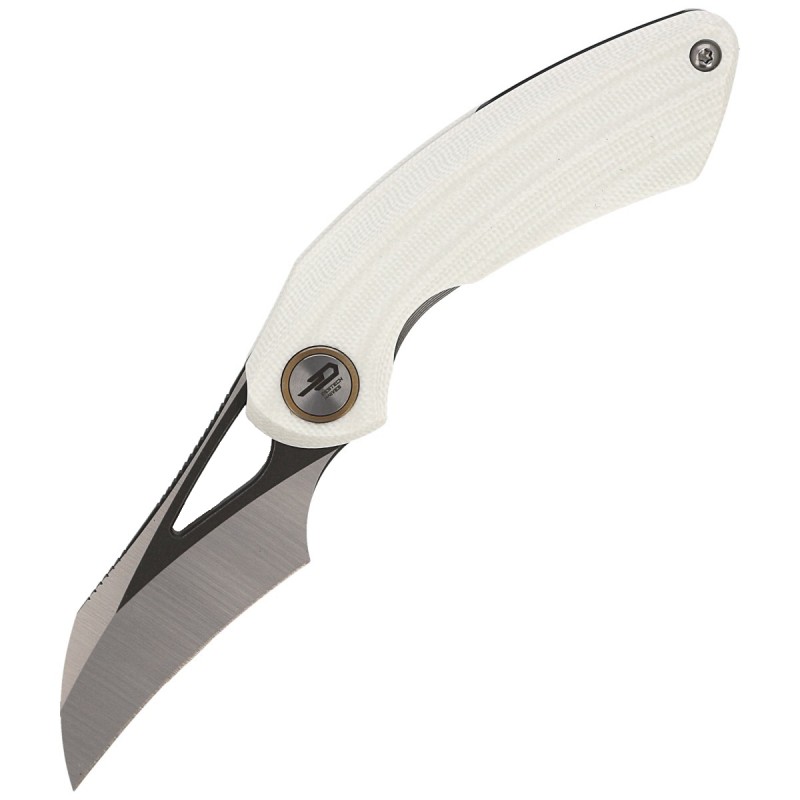 Nóż składany Bestech Bihai White G10, Grey DLC Stonewash/Satin 14C28N by Ostap Hel (BG53E)