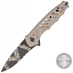 Nóż składany Extrema Ratio Caimano Nero N.A. Ranger LE No 074/250 Tactical Mud Aluminium, Geotech Camo N690 (04.1000.0166/BW/TM)