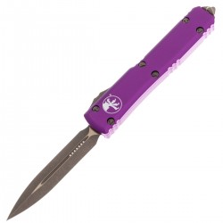 Nóż automatyczny OTF Microtech Ultratech D/E Violet Aluminium, Bronzed Apocalyptic M390 by Tony Marfione (122-13APVI)