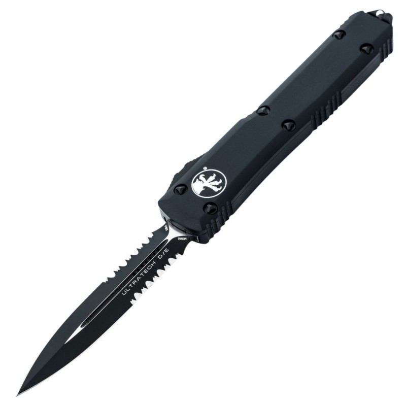 Nóż automatyczny OTF Microtech Ultratech D/E Tactical Black Aluminium, Black P/S M390 by Tony Marfione (122-2T)