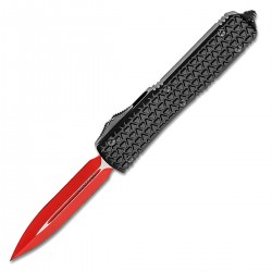 Nóż automatyczny OTF Microtech Ultratech D/E Sith Lord Signature Tri-Grip Black Aluminum, Red M390 by Tony Marfione (122-1SL)