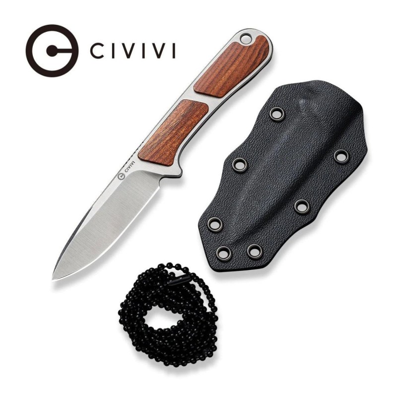 Nóż Civivi Mini Elementum Fixed Guibourtia Wood, Satin Nitro-V (C23010-4)