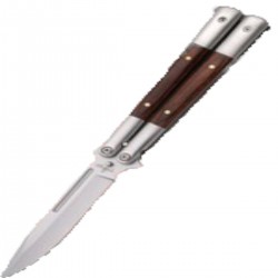 Nóż składany motylek Third Balisong Wood / Stainless Steel, Satin 420 (K2095)