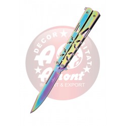 Nóż składany motylek Third Balisong Rainbow Stainless Steel, Rainbow 420 (K2450)