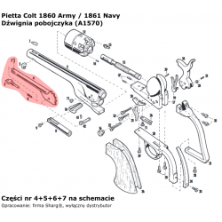 Dźwignia pobojczyka Colt Army 1860, Colt Navy 1861 (A1570)