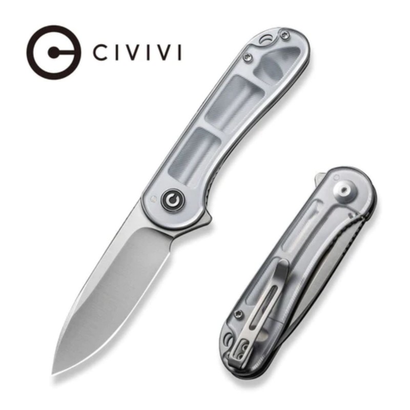 Nóż składany Civivi Elementum Flipper Polished Lexan, Satin D2 (C907A-7)