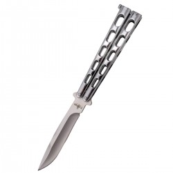 Nóż składany motylek Third Balisong Silver Stainless Steel, Satin (K2919B)