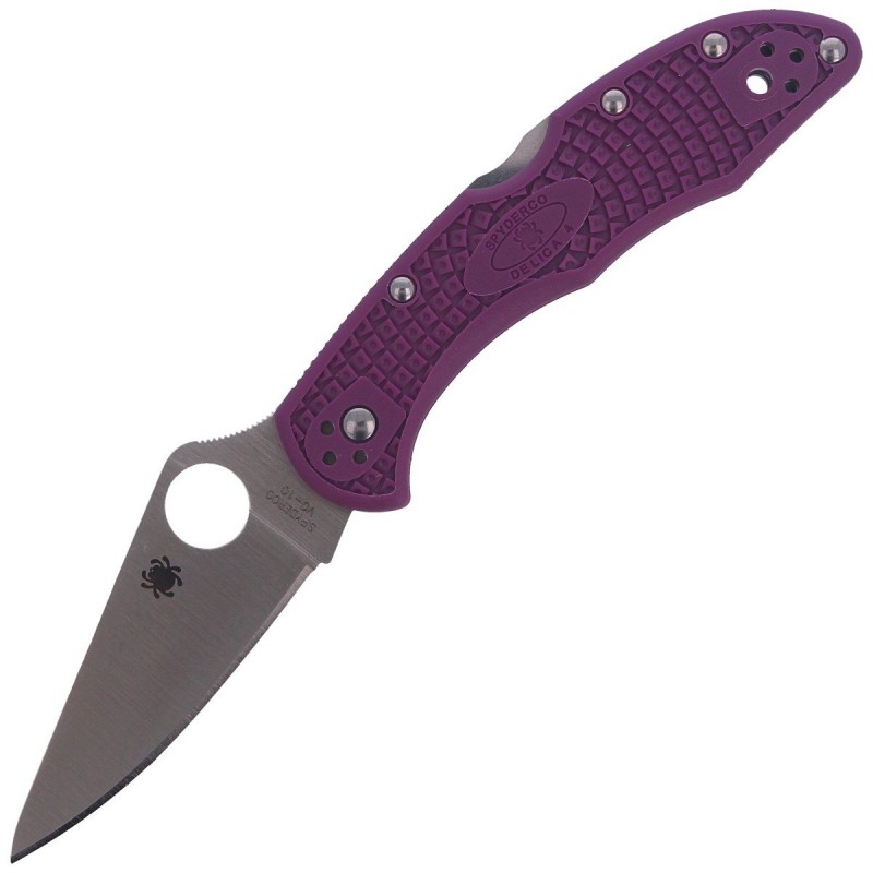 Nóż Spyderco Delica 4 Flat Ground Lightweight Purple Plain (C11FPPR)