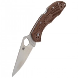 Nóż Spyderco Delica 4 FRN Brown Flat Ground Plain (C11FPBN)