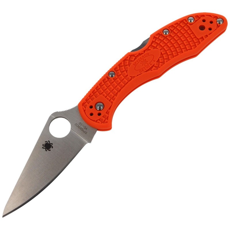 Nóż Spyderco Delica 4 FRN Orange Flat Ground Plain (C11FPOR)