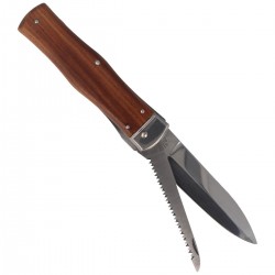 Nóż sprężynowy Mikov Predator Wood z Piłą (241-ND-2/KP)