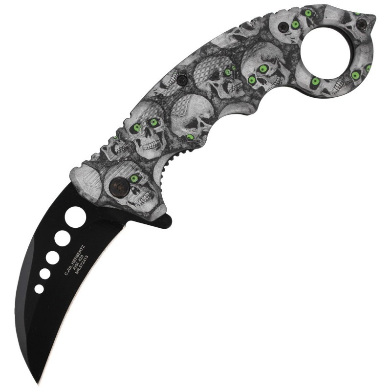 Nóż karambit Herbertz Solingen Skulls Design 73mm (572413)